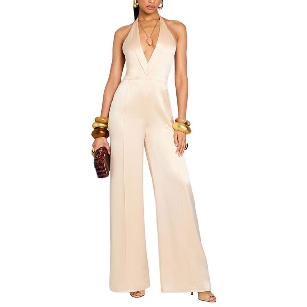 Retrofête Womens  Margaux Jumpsuit, Beige